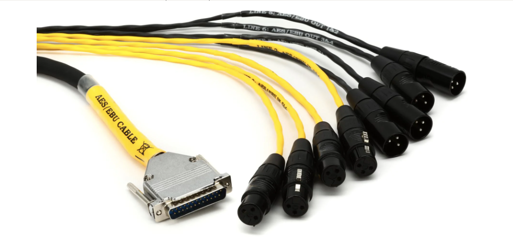 Cable Avid AES/EBU DigiSnake DB-25 a XLR (M+H) 1,2m