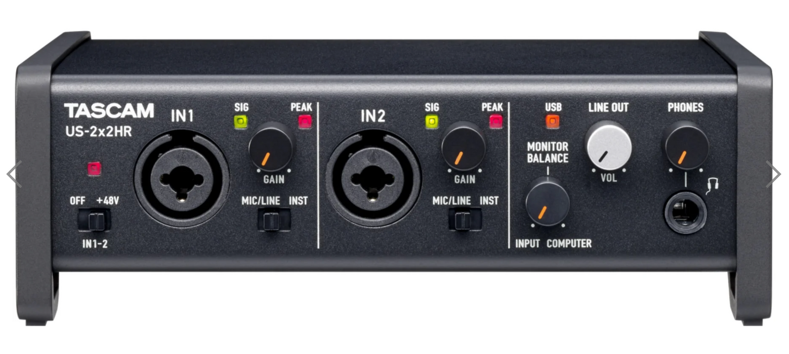 TASCAM US 2x2HR USB-C Audio/MIDI Interface