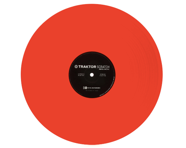 Red Native Instruments Tractor Scratch MK2 Control Vinyl