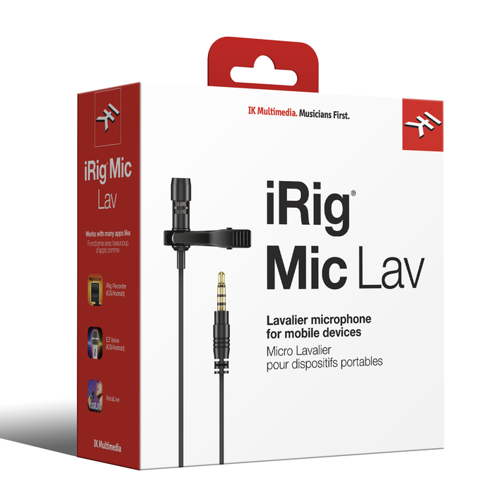 IK Multimedia iRig Mic Lav Lavalier Microphone Omnidirectional Condenser