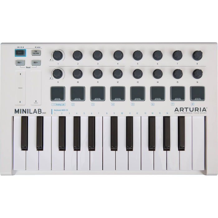 Arturia MiniLab MkII USB 25 Key MIDI Controller (White)