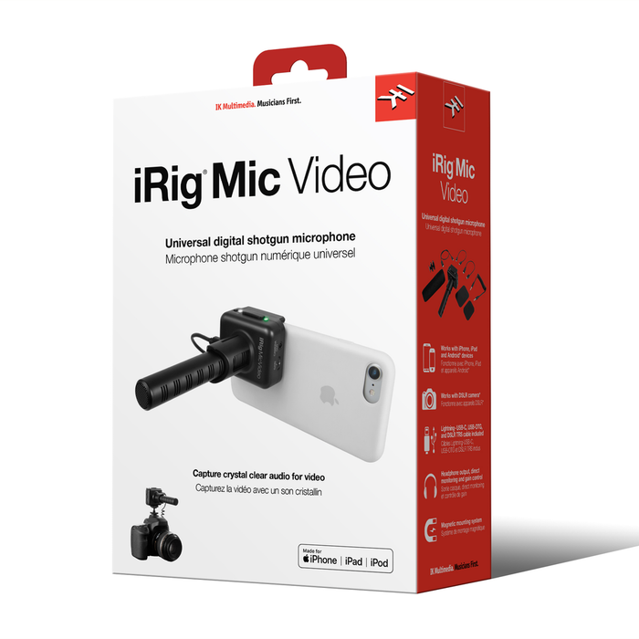IK Multimedia iRig Mic Video Micrófono condensador de escopeta supercardioide