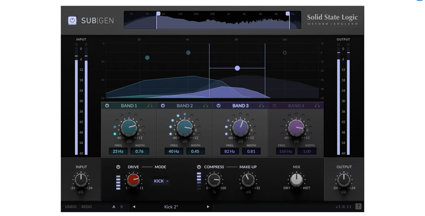 SSL SubGen Sub-bass Harmonic Generator Plug-in