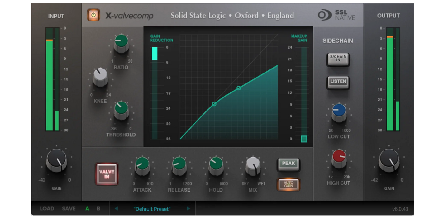 SSL X-ValveComp Valve-style Compressor Plug-in