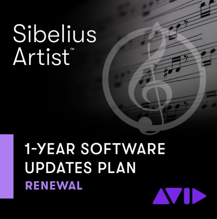 Avid Sibelius Artist - Perpetual License - 1 Year Plan Renewal of Software Updates and Support