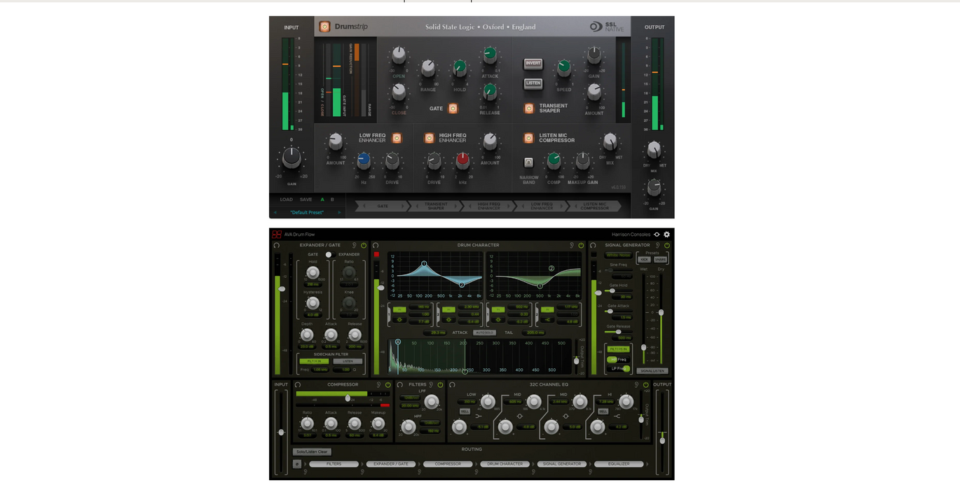 SSL Drumstrip &amp; Harrison Drum Flow Plug-in Bundle